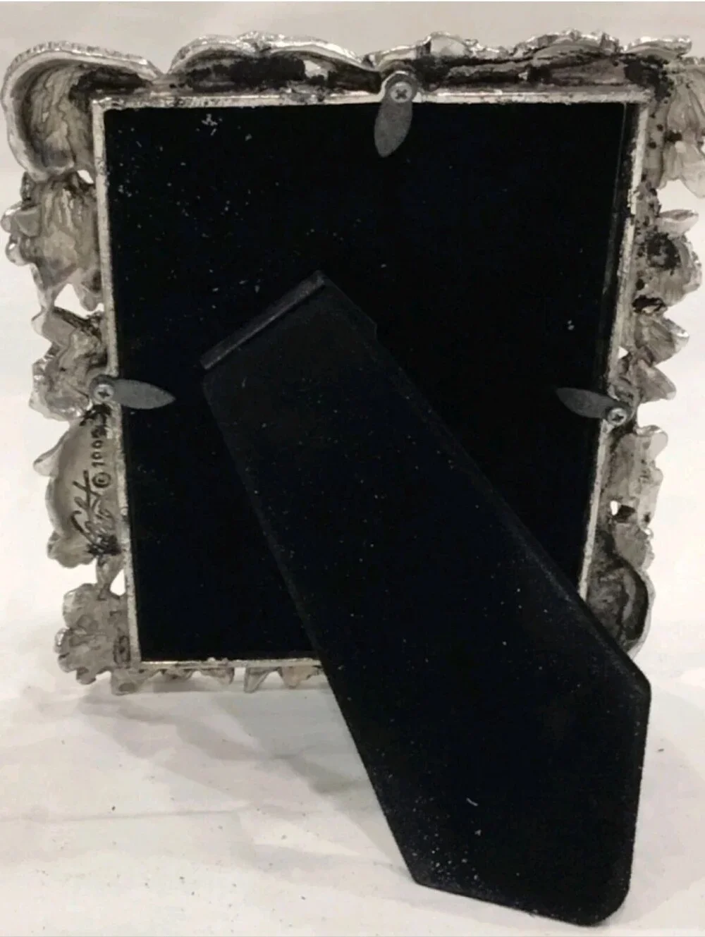 Vintage 1995 Arthur Court Bunny Pewter Picture Frame Daffodil Flowers 3.5”X 5”